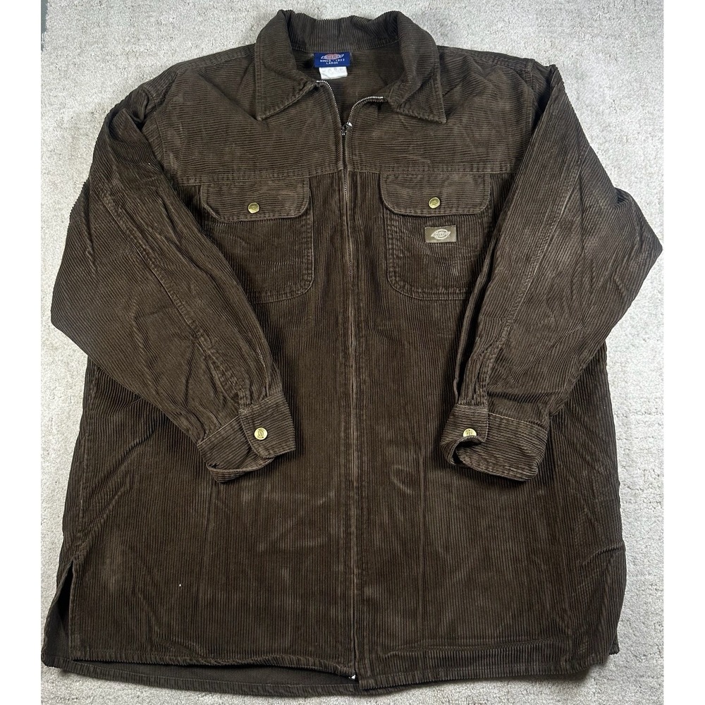 Vintage Dickies Corduroy Eisenhower Jacket Men's Size Large Brown Full Zip